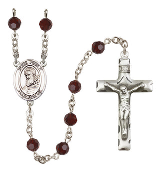 Sterling Silver 6mm Pope Pius V  Engraved Catholic Rosaries