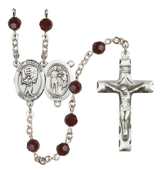 Sterling Silver 6mm Saint Sebastian / Baseball Rosary