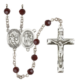 Sterling Silver 6mm Saint Sebastian/Basketball Rosary