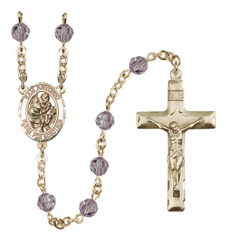 14 Karat Gold-Filled 6mm Austrian Crystal San Antonio Rosary in Light Amethyst