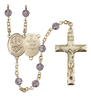 14kt Gold Filled 6mm Saint George / Army Rosary