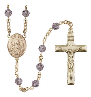14 Karat Gold-Filled 6mm Austrian Crystal San Jose Rosary in Light Amethyst