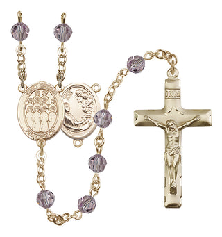 14 Karat Gold-Filled 6mm Austrian Crystal Saint Cecilia / Choir Rosary in Light Amethyst