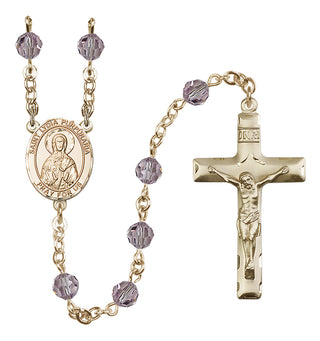 14 Karat Gold-Filled 6mm Austrian Crystal Saint Lydia Purpuraria Rosary in Light Amethyst