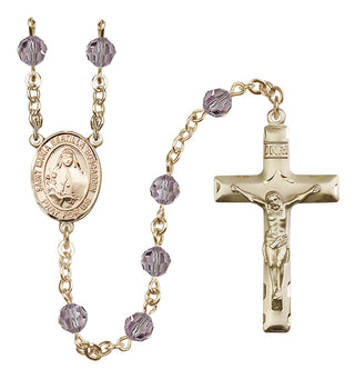 14 Karat Gold-Filled 6mm Austrian Crystal Saint Maria Bertilla Boscardin Rosary in Light Amethyst
