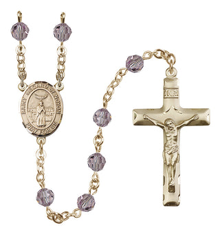 14 Karat Gold-Filled 6mm Austrian Crystal Saint Medard of Noyon Rosary in Light Amethyst