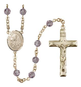 14 Karat Gold 6mm Austrian Crystal San Ramon Nonato Rosary in Light Amethyst