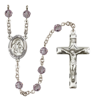 Sterling Silver 6mm Santa Ana  Engraved Catholic Rosaries