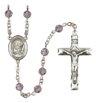 Sterling Silver 6mm Austrian Crystal Saint Apollonia Rosary in Light Amethyst
