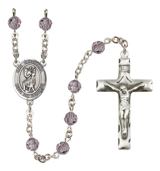 Sterling Silver 6mm San Cristobal  Engraved Catholic Rosaries