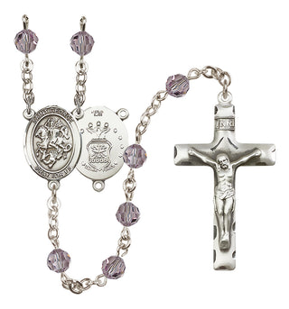Sterling Silver 6mm Saint George / Air Force Rosary