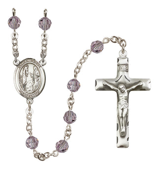 Sterling Silver 6mm Saint Genevieve  Engraved Catholic Rosaries