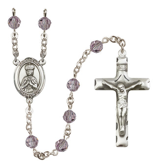 Sterling Silver 6mm Austrian Crystal Saint Henry II Rosary in Light Amethyst