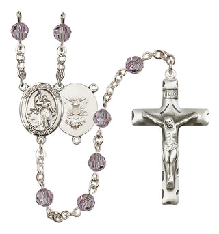 Sterling Silver 6mm Saint Joan of Arc / Navy Rosary