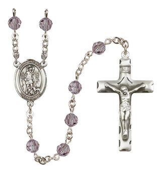 Sterling Silver 6mm Saint Lazarus  Engraved Catholic Rosaries