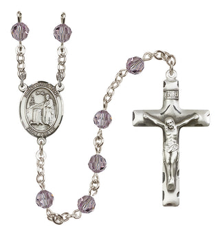 Sterling Silver 6mm Saint Valentine of Rome  Engraved Catholic Rosaries