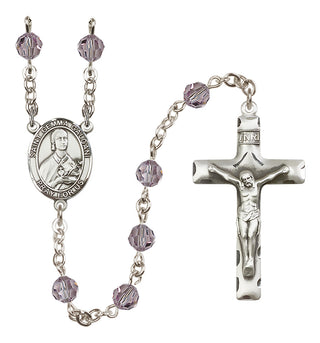 Sterling Silver 6mm Austrian Crystal Saint Gemma Galgani Rosary in Light Amethyst