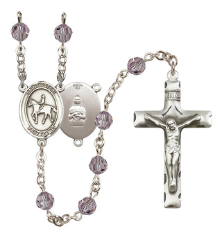 Sterling Silver 6mm Saint Kateri/Equestrian Rosary