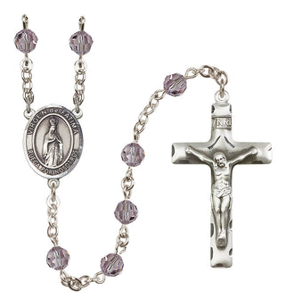 Sterling Silver 6mm Virgen de Fatima  Engraved Catholic Rosaries