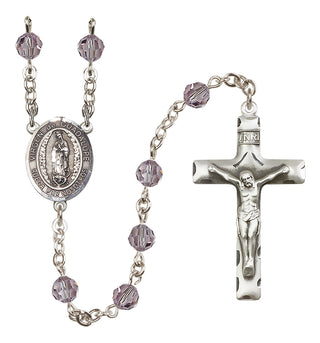 Sterling Silver 6mm Virgen de Guadalupe Rosary
