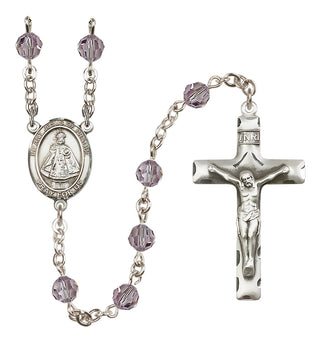Sterling Silver 6mm Infant of Prague  Engraved Catholic Rosaries