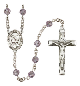 Sterling Silver 6mm Saint Elizabeth Ann Seton  Engraved Catholic Rosaries