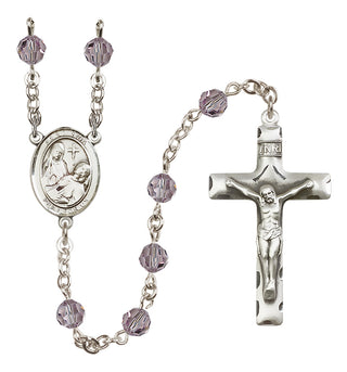 Sterling Silver 6mm Saint Fina  Engraved Catholic Rosaries