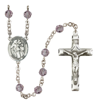 Sterling Silver 6mm Guardian Angel w/Children  Engraved Catholic Rosaries