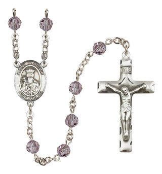 Sterling Silver 6mm Austrian Crystal Saint Vladimir Rosary in Light Amethyst
