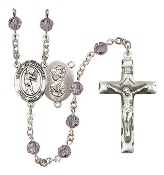 Sterling Silver 6mm Saint Christopher/Basketball-Women Rosary