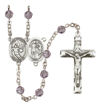 Sterling Silver 6mm Saint Sebastian/Basketball Rosary