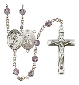 Sterling Silver 6mm Guardian Angel/Track&Field-Men Rosary