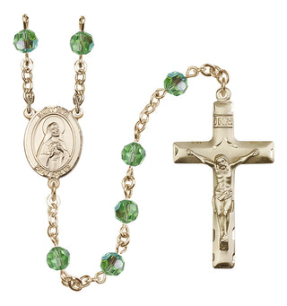 14kt Gold Filled 6mm Saint Rita of Cascia  Engraved Catholic Rosaries