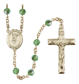 14 Karat Gold-Filled 6mm Austrian Crystal Saint Philip Neri Rosary in Peridot