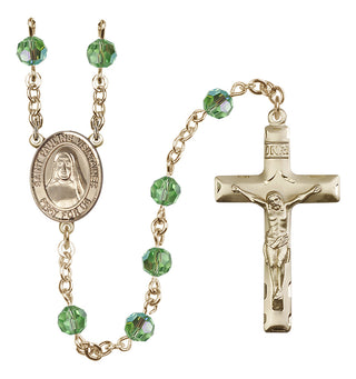 14 Karat Gold-Filled 6mm Austrian Crystal Saint Pauline Visintainer Rosary in Peridot