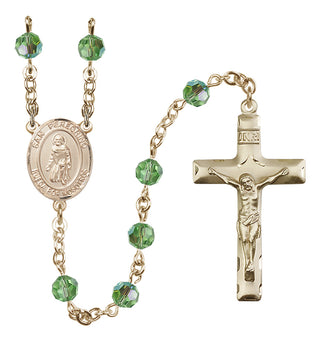 14 Karat Gold 6mm Austrian Crystal San Peregrino Rosary in Peridot