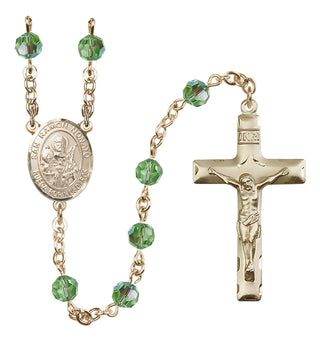 14 Karat Gold 6mm Austrian Crystal San Ramon Nonato Rosary in Peridot