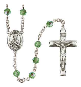Sterling Silver 6mm Austrian Crystal Saint Henry II Rosary in Peridot
