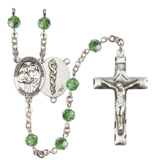 Sterling Silver 6mm Saints Cosmas & Damian / Doctors Rosary