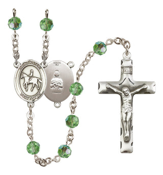 Sterling Silver 6mm Saint Kateri/Equestrian Rosary