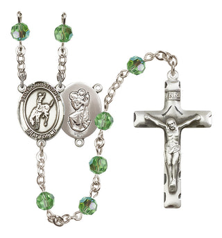 Sterling Silver 6mm Saint Christopher / Rodeo Rosary