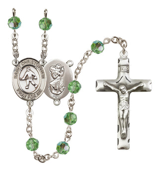 Sterling Silver 6mm Saint Christopher / Field Hockey Rosary