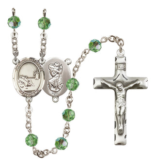 Sterling Silver 6mm Saint Christopher / Fishing Rosary