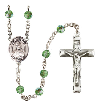 Sterling Silver 6mm Saint Fabian  Engraved Catholic Rosaries