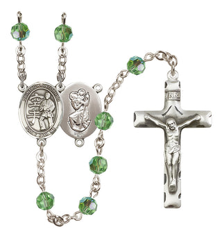 Sterling Silver 6mm Saint Christopher / Karate Rosary