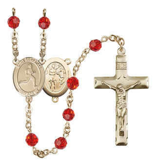14kt Gold Filled 6mm Saint Sebastian/Track & Field Rosary