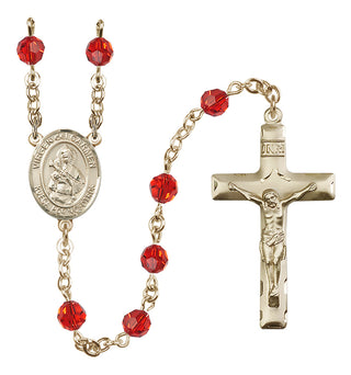 14kt Gold Filled 6mm Virgen del Carmen Rosary