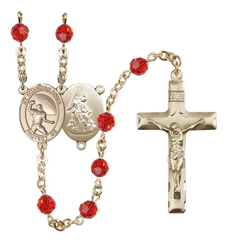 14kt Gold Filled 6mm Guardian Angel/Track&Field-Women Rosary