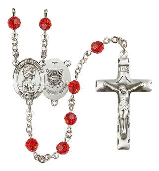 Sterling Silver 6mm Saint Christopher / Coast Guard Rosary