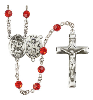 Sterling Silver 6mm Saint Michael/1St Responder Rosary